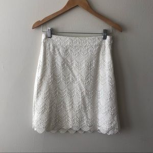 Loft white lace skirt